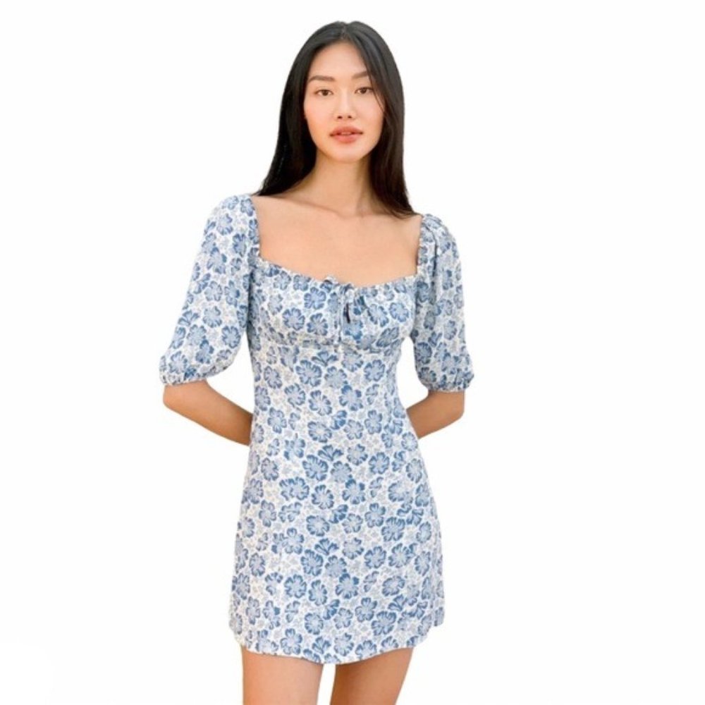 NEW Reformation Sette Dress Waltz Puffy Sleeves